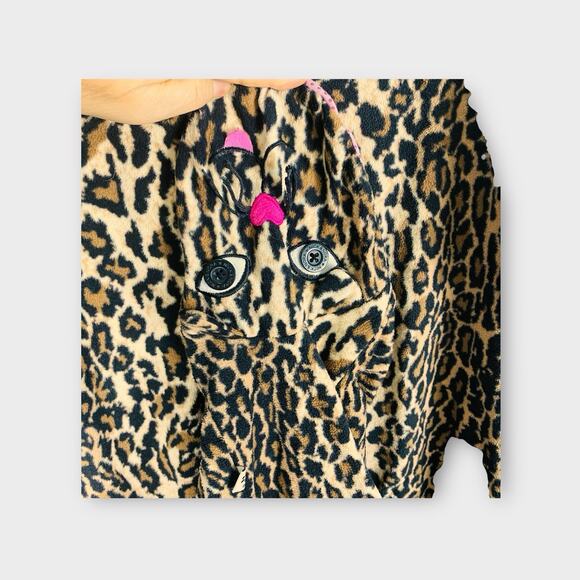Nick & Nora Leopard Print Footed Pajamas S Womens EXC One Piece Cheetah Cat - Picture 6 of 6